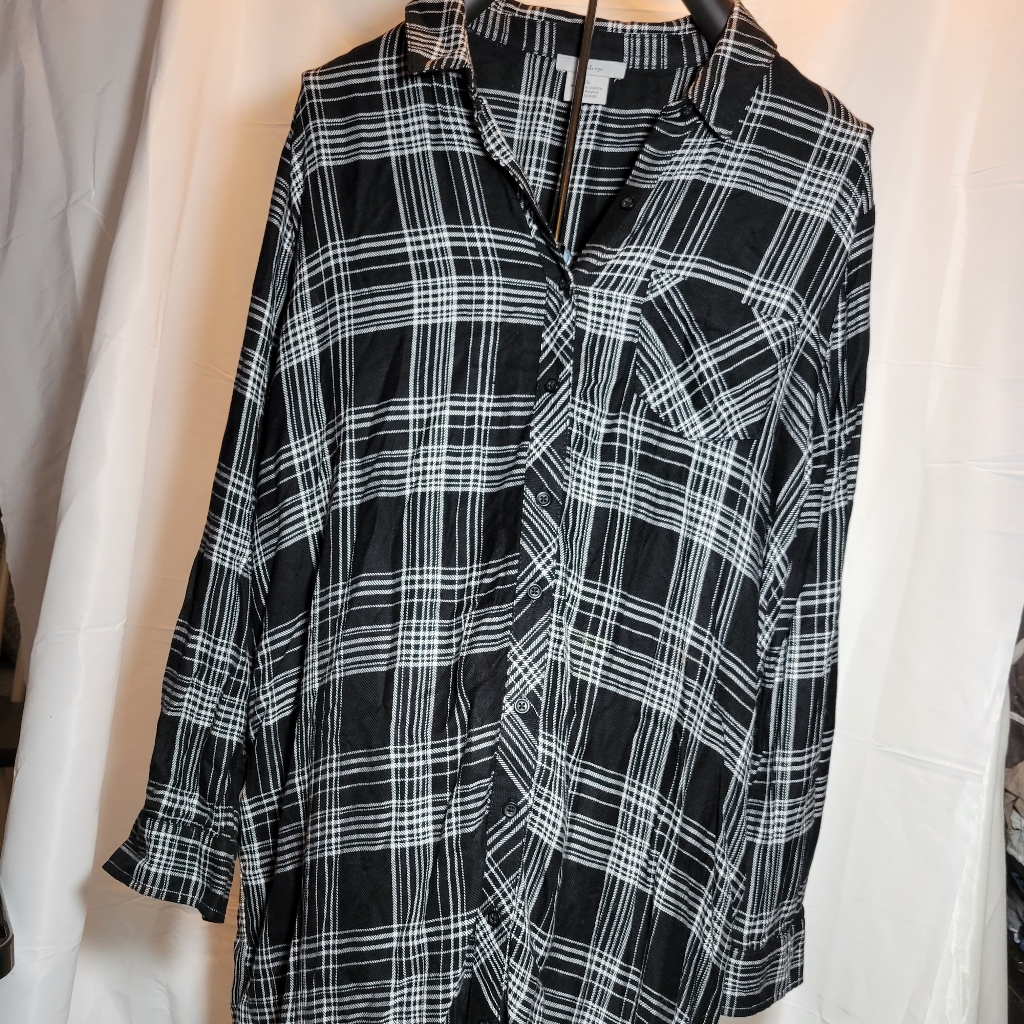 1266 Plaid Shirt Dress